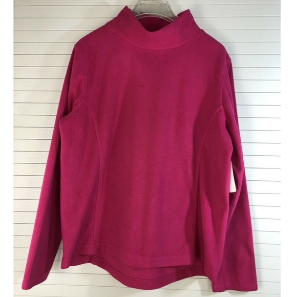 NWT LANDS END Women's Mockneck Polartec Fleece Pullover Top - Picture 2 of 4